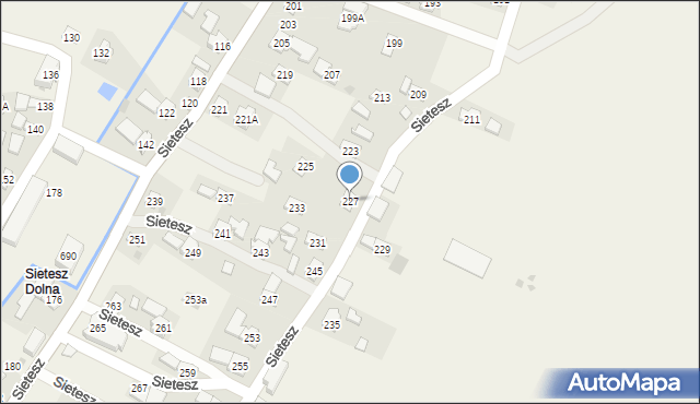 Sietesz, Sietesz, 227, mapa Sietesz
