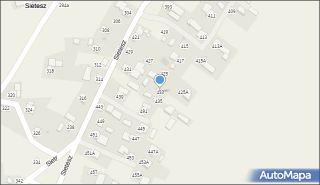Sietesz, Sietesz, 433, mapa Sietesz