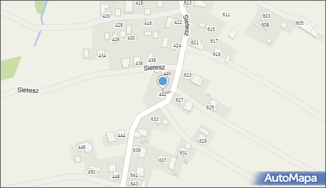 Sietesz, Sietesz, 442, mapa Sietesz