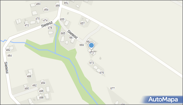 Sietesz, Sietesz, 671, mapa Sietesz