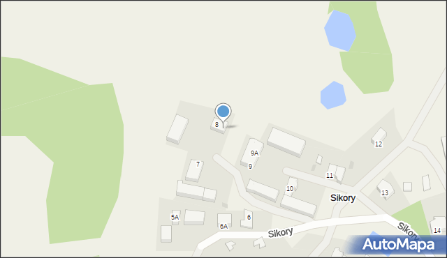 Sikory, Sikory, 8A, mapa Sikory