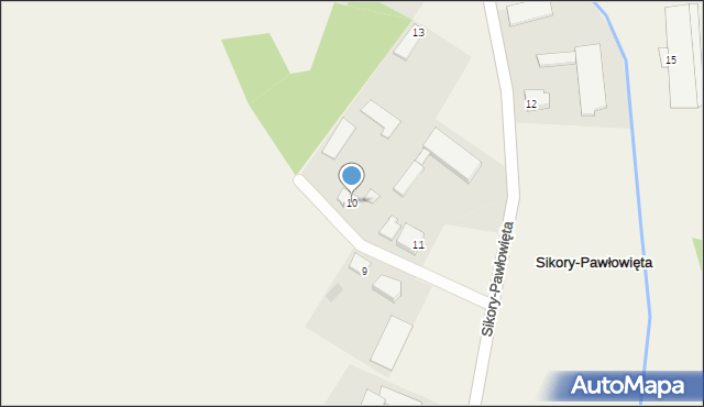 Sikory-Pawłowięta, Sikory-Pawłowięta, 10, mapa Sikory-Pawłowięta