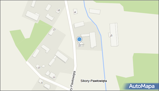 Sikory-Pawłowięta, Sikory-Pawłowięta, 12, mapa Sikory-Pawłowięta