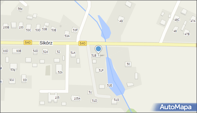 Sikórz, Sikórz, 51C, mapa Sikórz