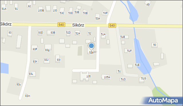 Sikórz, Sikórz, 52b, mapa Sikórz