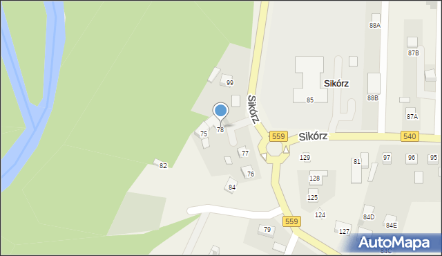 Sikórz, Sikórz, 78, mapa Sikórz