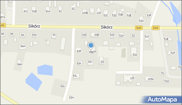 Sikórz, Sikórz, 93g, mapa Sikórz