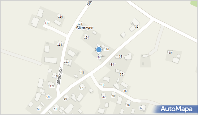 Sikorzyce, Sikorzyce, 44, mapa Sikorzyce