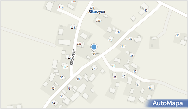 Sikorzyce, Sikorzyce, 45, mapa Sikorzyce