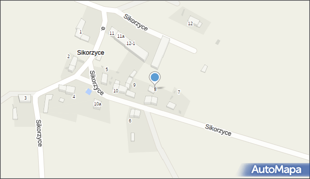 Sikorzyce, Sikorzyce, 8, mapa Sikorzyce