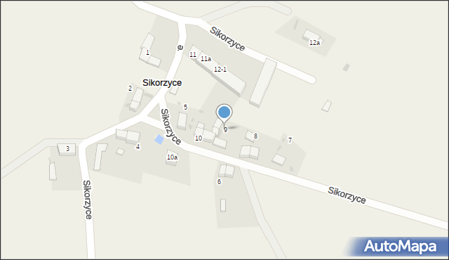 Sikorzyce, Sikorzyce, 9, mapa Sikorzyce