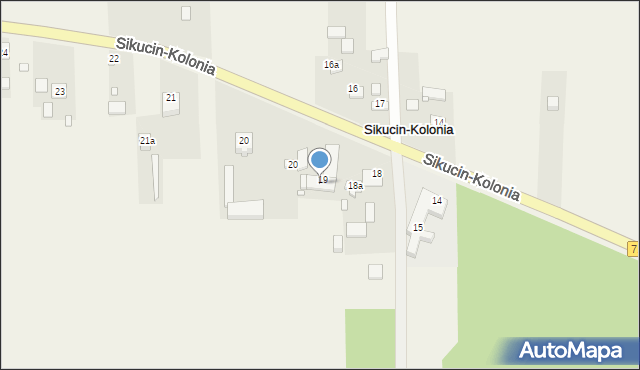 Sikucin-Kolonia, Sikucin-Kolonia, 19, mapa Sikucin-Kolonia