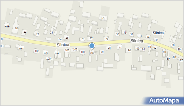 Silnica, Silnica, 100, mapa Silnica