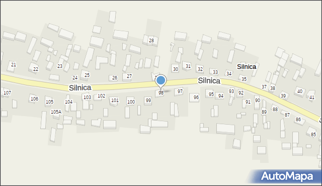 Silnica, Silnica, 98, mapa Silnica
