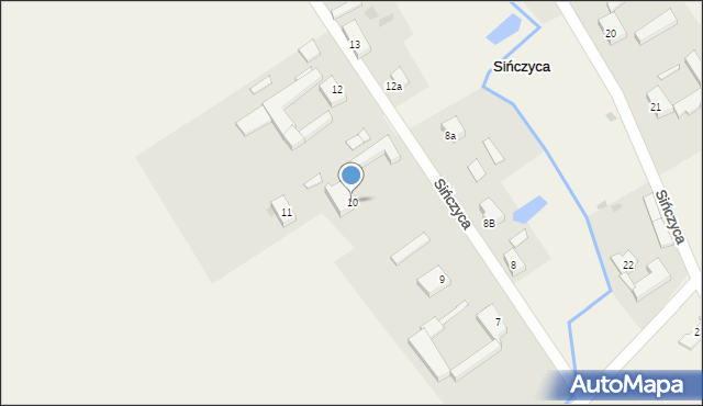 Sińczyca, Sińczyca, 10, mapa Sińczyca