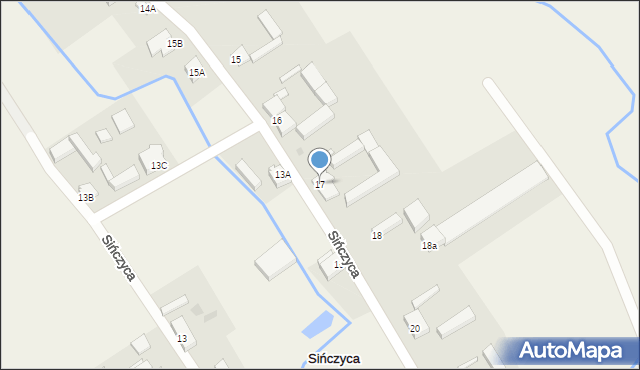 Sińczyca, Sińczyca, 17, mapa Sińczyca