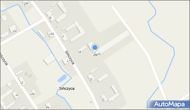 Sińczyca, Sińczyca, 18a, mapa Sińczyca