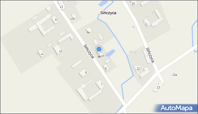 Sińczyca, Sińczyca, 8B, mapa Sińczyca