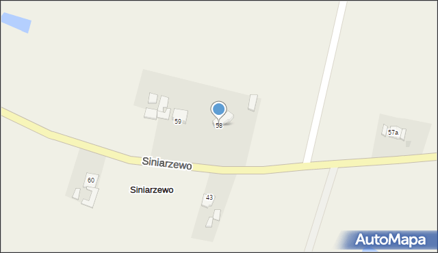 Siniarzewo, Siniarzewo, 58, mapa Siniarzewo