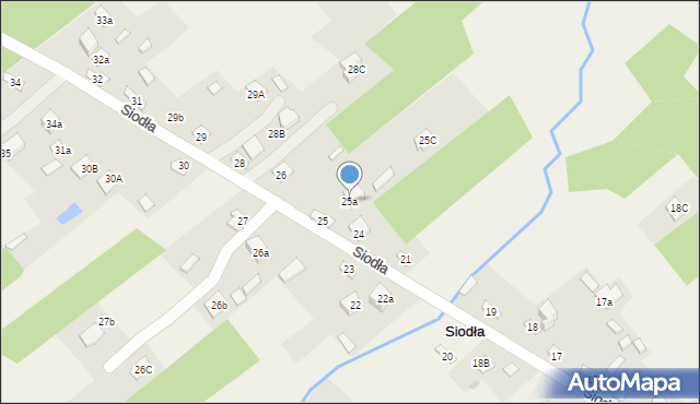 Siodła, Siodła, 25a, mapa Siodła