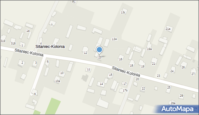 Sitaniec-Kolonia, Sitaniec-Kolonia, 13, mapa Sitaniec-Kolonia