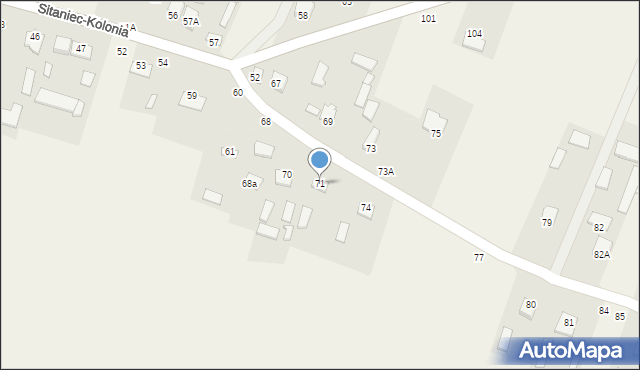 Sitaniec-Kolonia, Sitaniec-Kolonia, 71, mapa Sitaniec-Kolonia