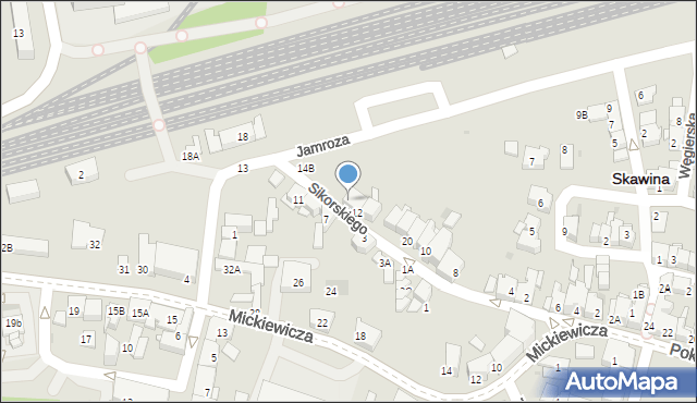 Skawina, Sikorskiego Władysława, gen., 14, mapa Skawina