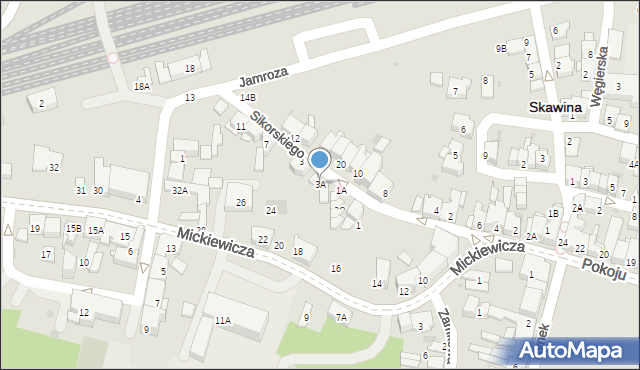 Skawina, Sikorskiego Władysława, gen., 3A, mapa Skawina