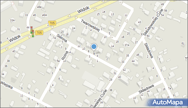 Skierniewice, Sienna, 6, mapa Skierniewic