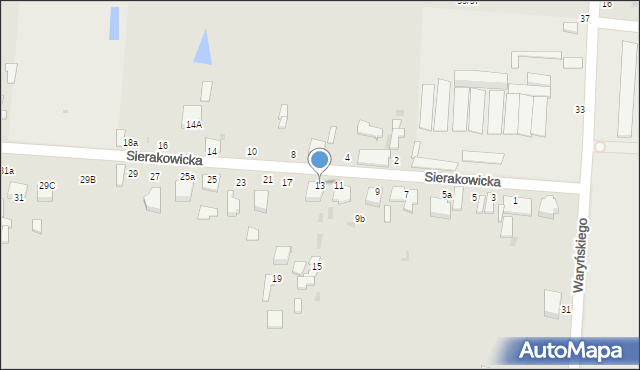 Skierniewice, Sierakowicka, 13, mapa Skierniewic