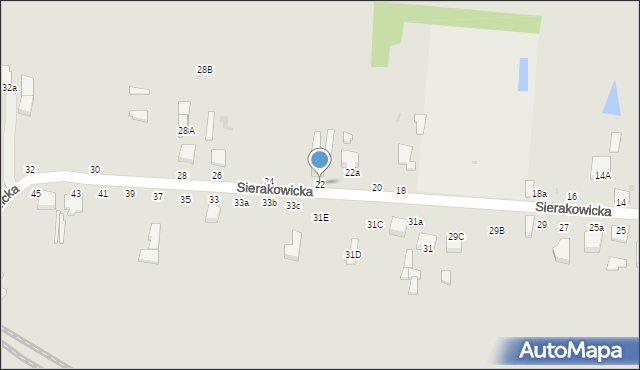 Skierniewice, Sierakowicka, 22, mapa Skierniewic