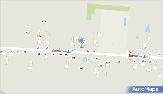 Skierniewice, Sierakowicka, 22a, mapa Skierniewic