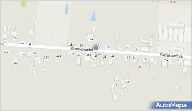 Skierniewice, Sierakowicka, 25, mapa Skierniewic