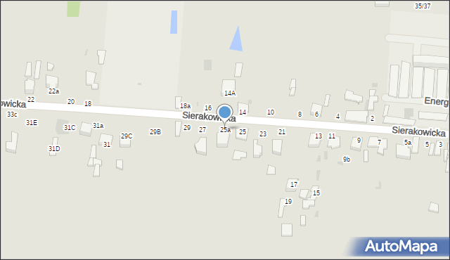 Skierniewice, Sierakowicka, 25a, mapa Skierniewic