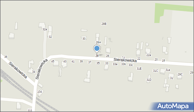 Skierniewice, Sierakowicka, 28, mapa Skierniewic