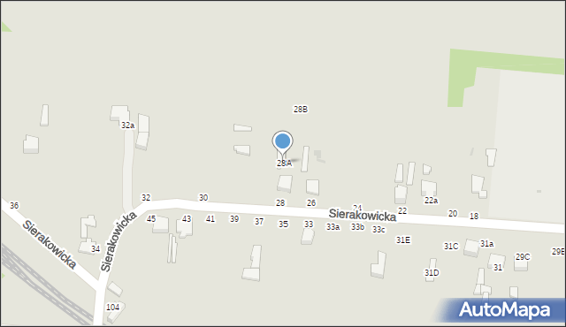 Skierniewice, Sierakowicka, 28A, mapa Skierniewic