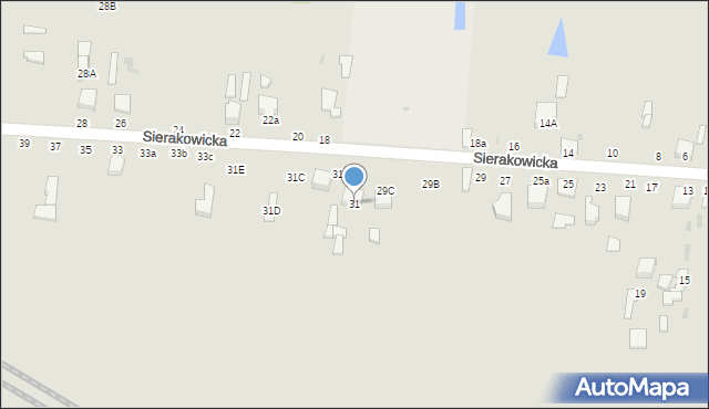 Skierniewice, Sierakowicka, 31, mapa Skierniewic