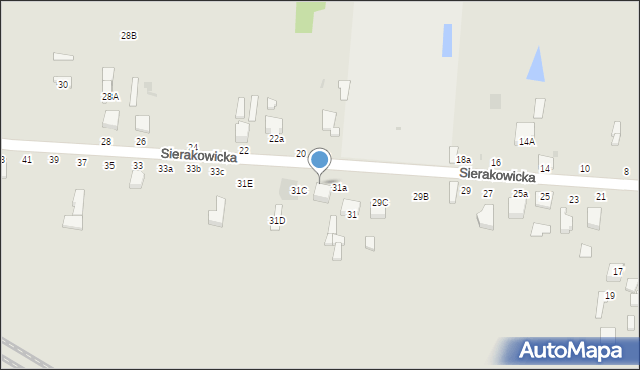 Skierniewice, Sierakowicka, 31b, mapa Skierniewic