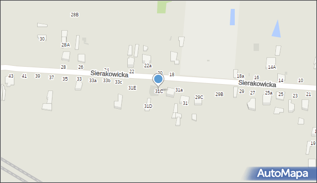 Skierniewice, Sierakowicka, 31C, mapa Skierniewic