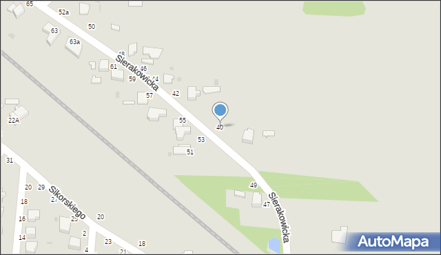 Skierniewice, Sierakowicka, 40, mapa Skierniewic