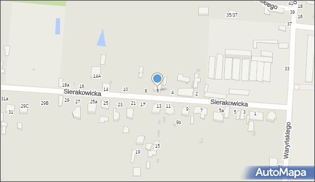 Skierniewice, Sierakowicka, 6, mapa Skierniewic