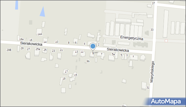 Skierniewice, Sierakowicka, 9, mapa Skierniewic