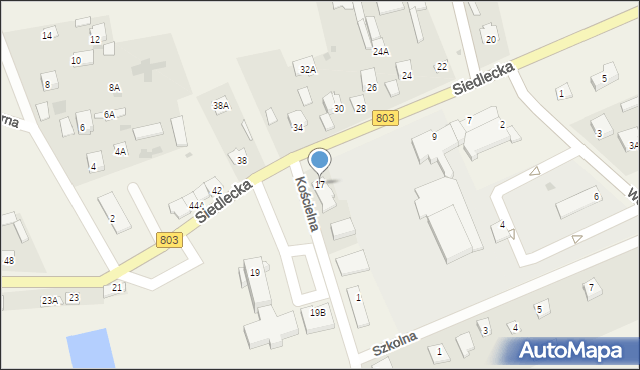 Skórzec, Siedlecka, 17, mapa Skórzec