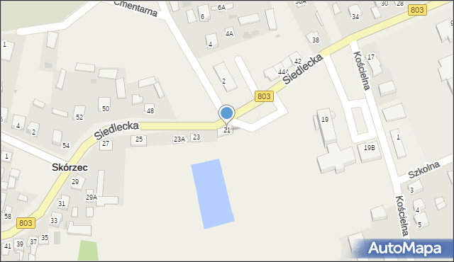 Skórzec, Siedlecka, 21, mapa Skórzec