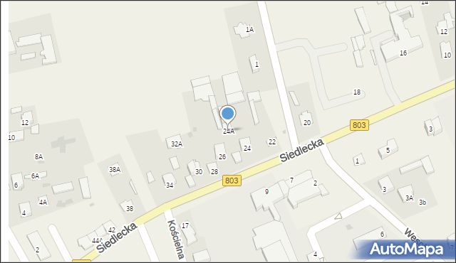 Skórzec, Siedlecka, 24A, mapa Skórzec