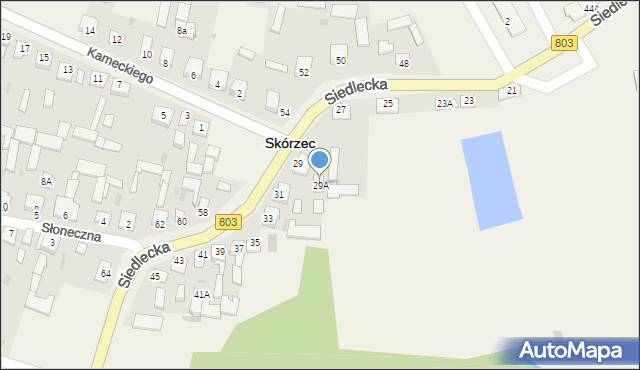 Skórzec, Siedlecka, 29A, mapa Skórzec
