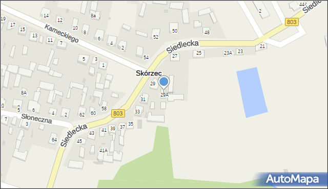 Skórzec, Siedlecka, 29A, mapa Skórzec