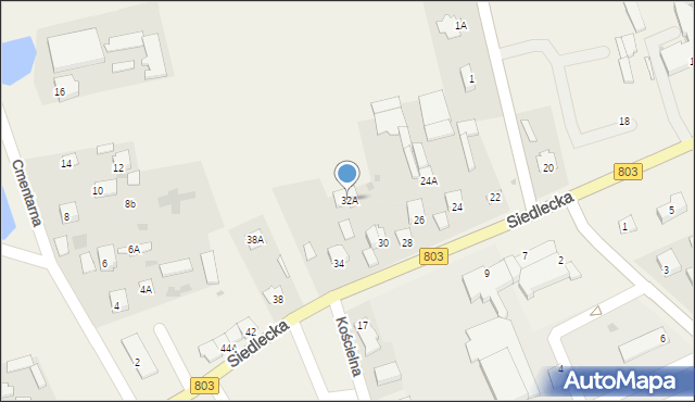 Skórzec, Siedlecka, 32A, mapa Skórzec