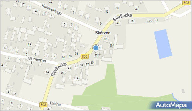 Skórzec, Siedlecka, 33, mapa Skórzec