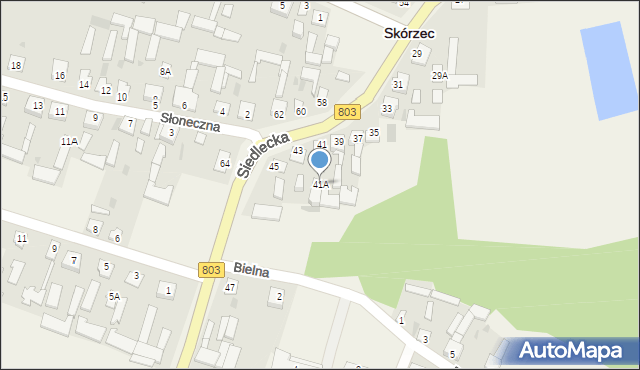 Skórzec, Siedlecka, 41A, mapa Skórzec